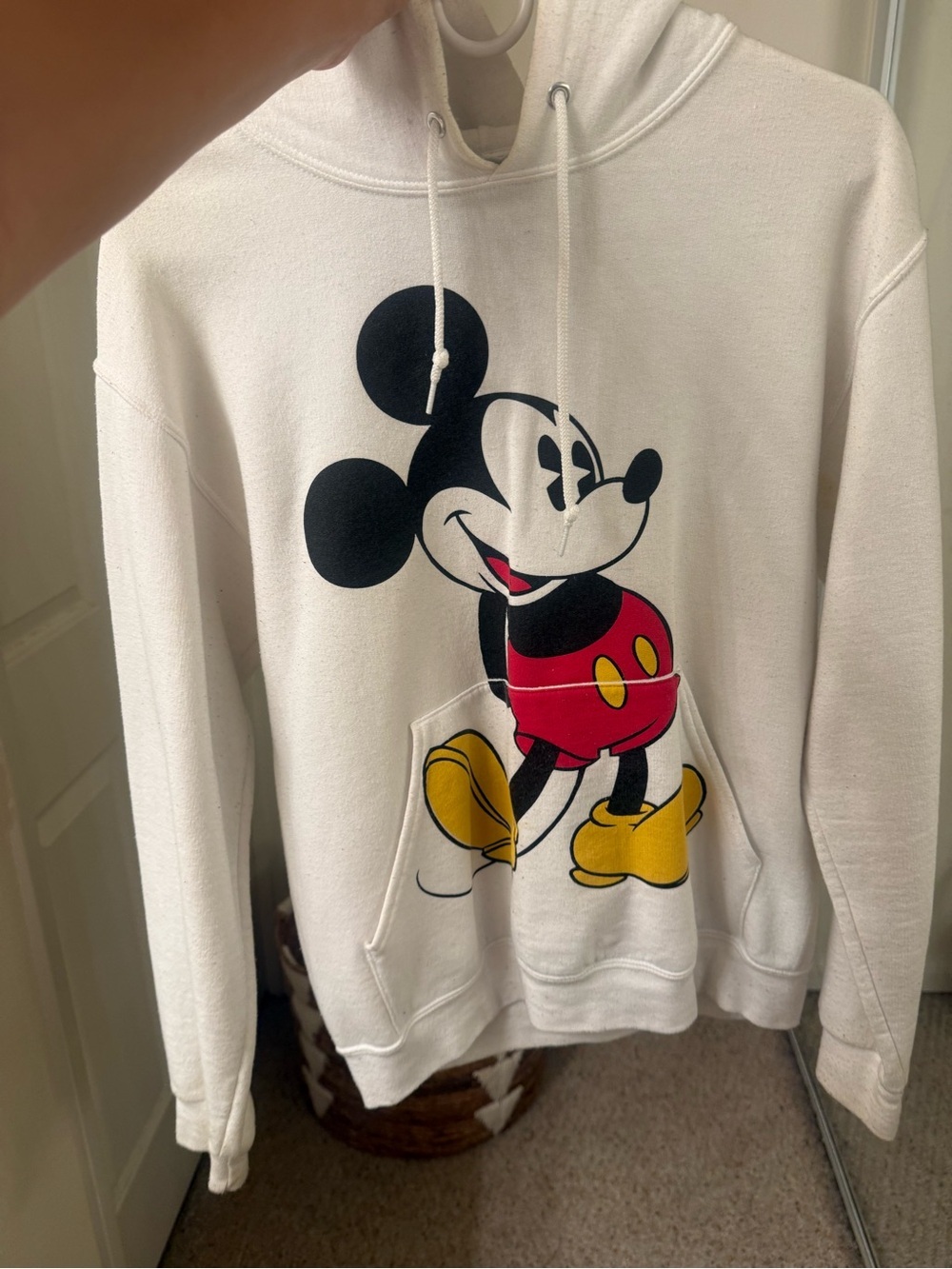 Disney | Mickey Mouse White Graphic Pullover Hoodie Size S